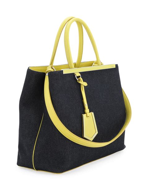 denim fendi 2jours satchel handbag|Fendi 2jours .